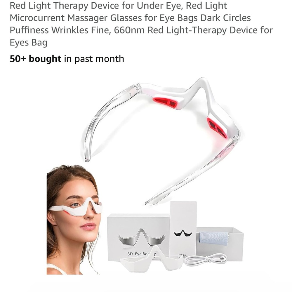 Red Light Therapy Device Under Eyes